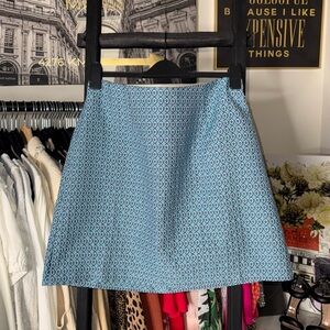 Hutch Anthropologie Blue Textured Geometric A-Line Mini Skirt Womens 12 New NWT